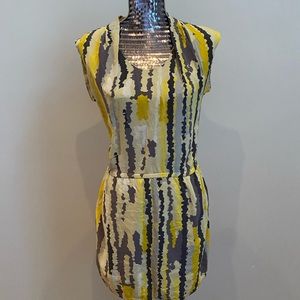 ♣️ 3/$20 KENNETH COLE abstract silk dress - yellow and gray